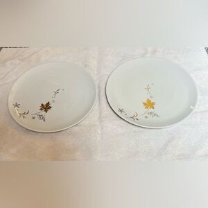 ROYAL JACKSON White Gold Set 2 Saucers Small Bites Fruit Elegant Design 8 1/4 In